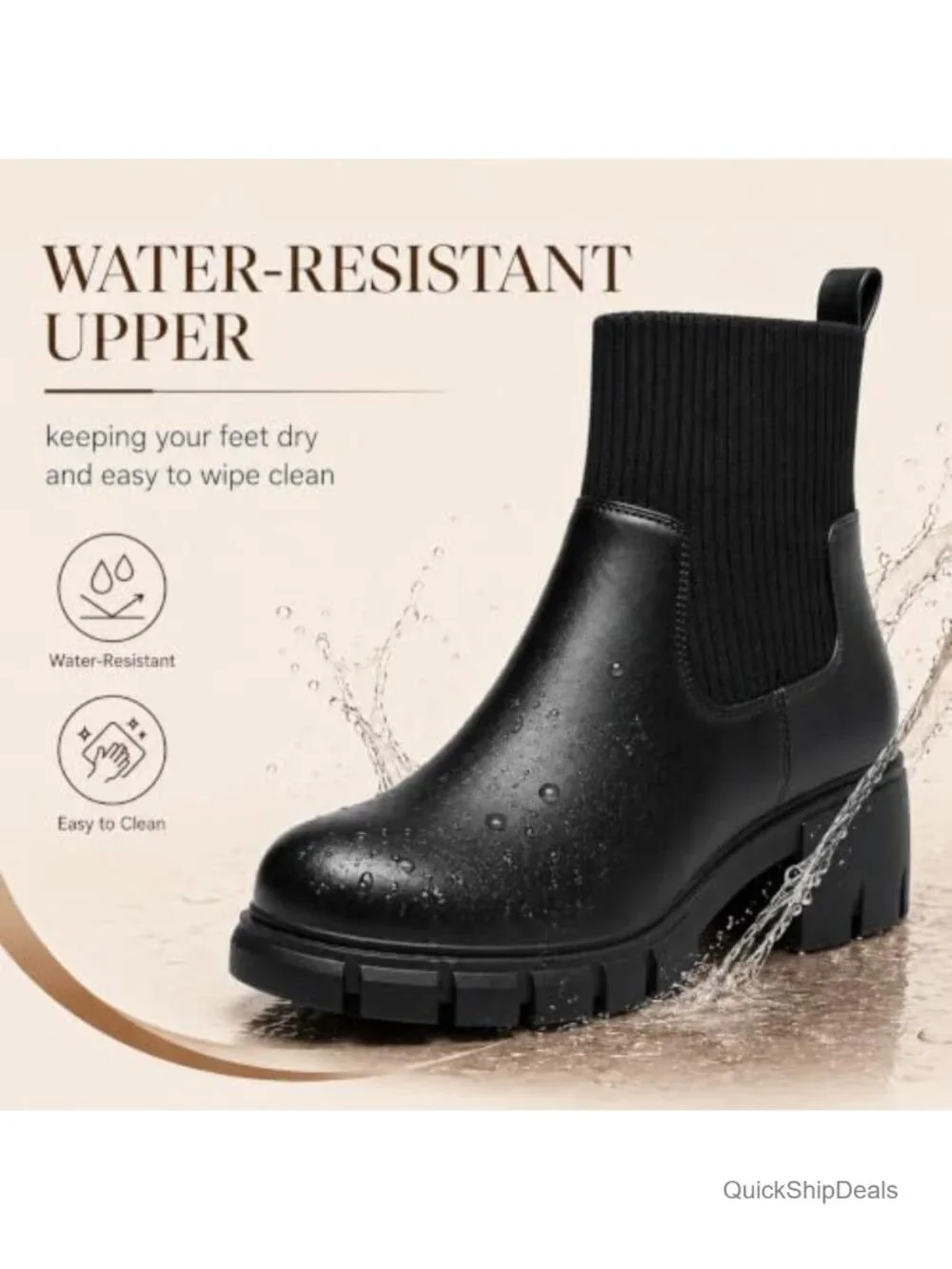 Women's Chelsea Boots Chunky Lug Sole Ankle Boots